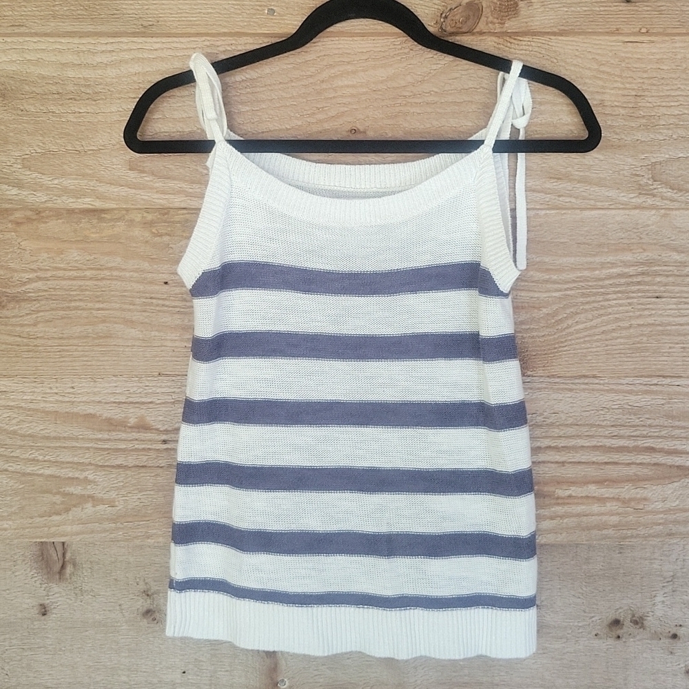 Loft Blue and White Striped Sweater Camisole Size XSmall
